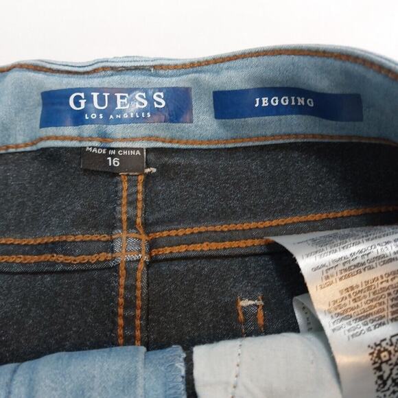 New GUESS Girls Blue Denim Jeggings Size 16 Light‎ Medium Wash - Picture 3 of 5